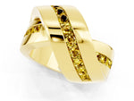 Pavé Round Yellow Sapphire Crossover Band in Yellow gold with Channel Setting_1
