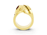 Pavé Round Yellow Sapphire Crossover Band in Yellow gold with Channel Setting_3