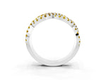 Pavé Round Yellow Sapphire Infinity Twist Band in Silver with Shared Prong Setting_3