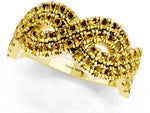 Pavé Round Yellow Sapphire Infinity Twist Band in Yellow gold with Shared Prong Setting_1