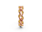 Pavé Round Yellow Sapphire Interlocking Eternity Band in Rose gold with Bezel Prong Setting_2