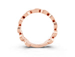 Pavé Round Yellow Sapphire Interlocking Eternity Band in Rose gold with Bezel Prong Setting_3