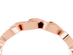 Pavé Round Yellow Sapphire Interlocking Eternity Band in Rose gold with Bezel Prong Setting_4
