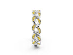 Pavé Round Yellow Sapphire Interlocking Eternity Band in Silver with Bezel Prong Setting_2