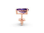 Pear Cut Amethyst Stud Earrings in Rose gold with Basket Setting_2
