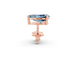 Pear Cut Aquamarine Stud Earrings in Rose gold with Basket Setting_2