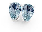 Pear Cut Aquamarine Stud Earrings in White gold with Basket Setting_1