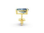 Pear Cut Aquamarine Stud Earrings in Yellow gold with Basket Setting_2