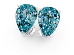 Pear Cut Blue Topaz Stud Earrings in White gold with Basket Setting_1