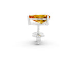 Pear Cut Citrine Stud Earrings in White gold with Basket Setting_2