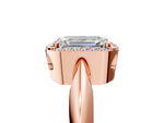 Pear Cut Diamond Halo Engagement Ring in Rose gold with Plain Split Shank and Prong Setting_5