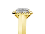 Pear Cut Diamond Halo Ring in Yellow gold with Cathedral Band and Prong Setting_5