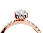 Pear Cut Diamond Hidden Halo Engagement Ring in Rose gold with Round Pavé Band_22