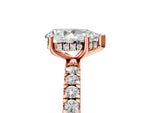 Pear Cut Diamond Hidden Halo Engagement Ring in Rose gold with Round Pavé Band_23