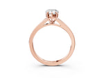 Pear Cut Diamond Hidden Halo Solitaire Ring in Rose gold with Round Pavé Band and Prong Setting_63