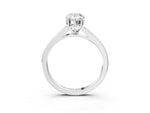 Pear Cut Diamond Hidden Halo Solitaire Ring in White gold with Round Pavé Band and Prong Setting_39