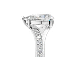 Pear Cut Diamond Hidden Halo Solitaire Ring in White gold with Round Pavé Band and Prong Setting_41