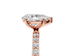 Pear Cut Diamond Pavé Band Solitaire Ring in Rose gold with Round Accents_29