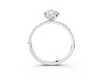 Pear Cut Diamond Pavé Band Solitaire Ring in White gold with Round Accents_27