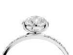 Pear Cut Diamond Pavé Band Solitaire Ring in White gold with Round Accents_28