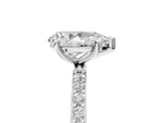 Pear Cut Diamond Pavé Band Solitaire Ring in White gold with Round Accents_29