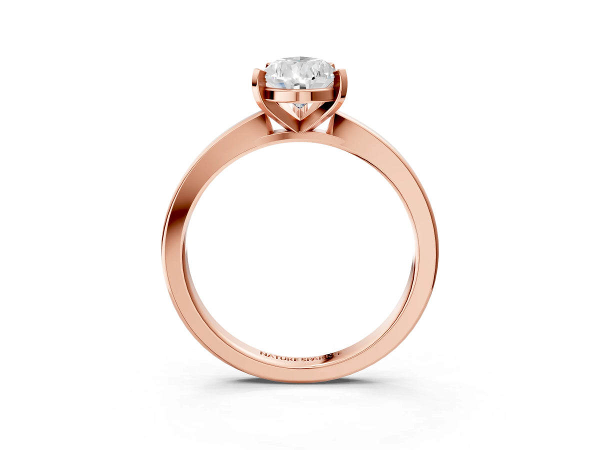 Pear Cut Diamond Solitaire Engagement Ring in Rose gold with Prong Setting_21