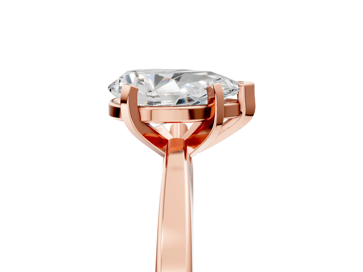 Pear Cut Diamond Solitaire Engagement Ring in Rose gold with Prong Setting_23