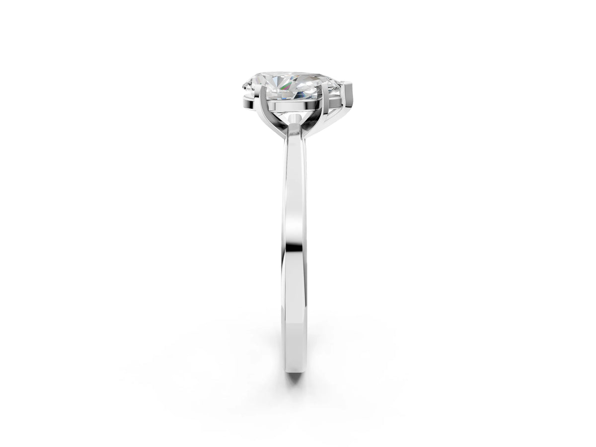 Pear Cut Diamond Solitaire Engagement Ring in White gold with Prong Setting_20