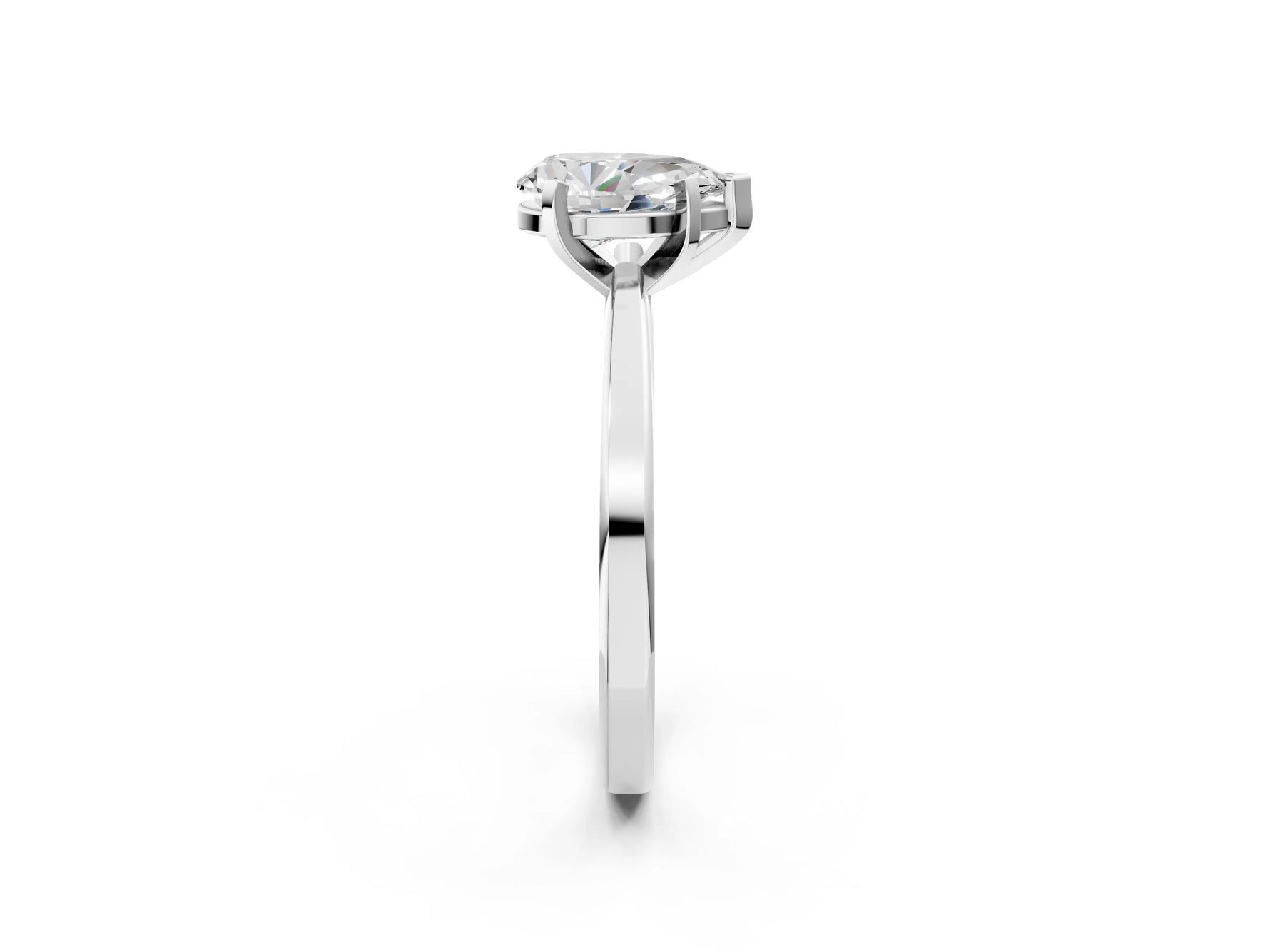 Pear Cut Diamond Solitaire Engagement Ring in White gold with Prong Setting_20