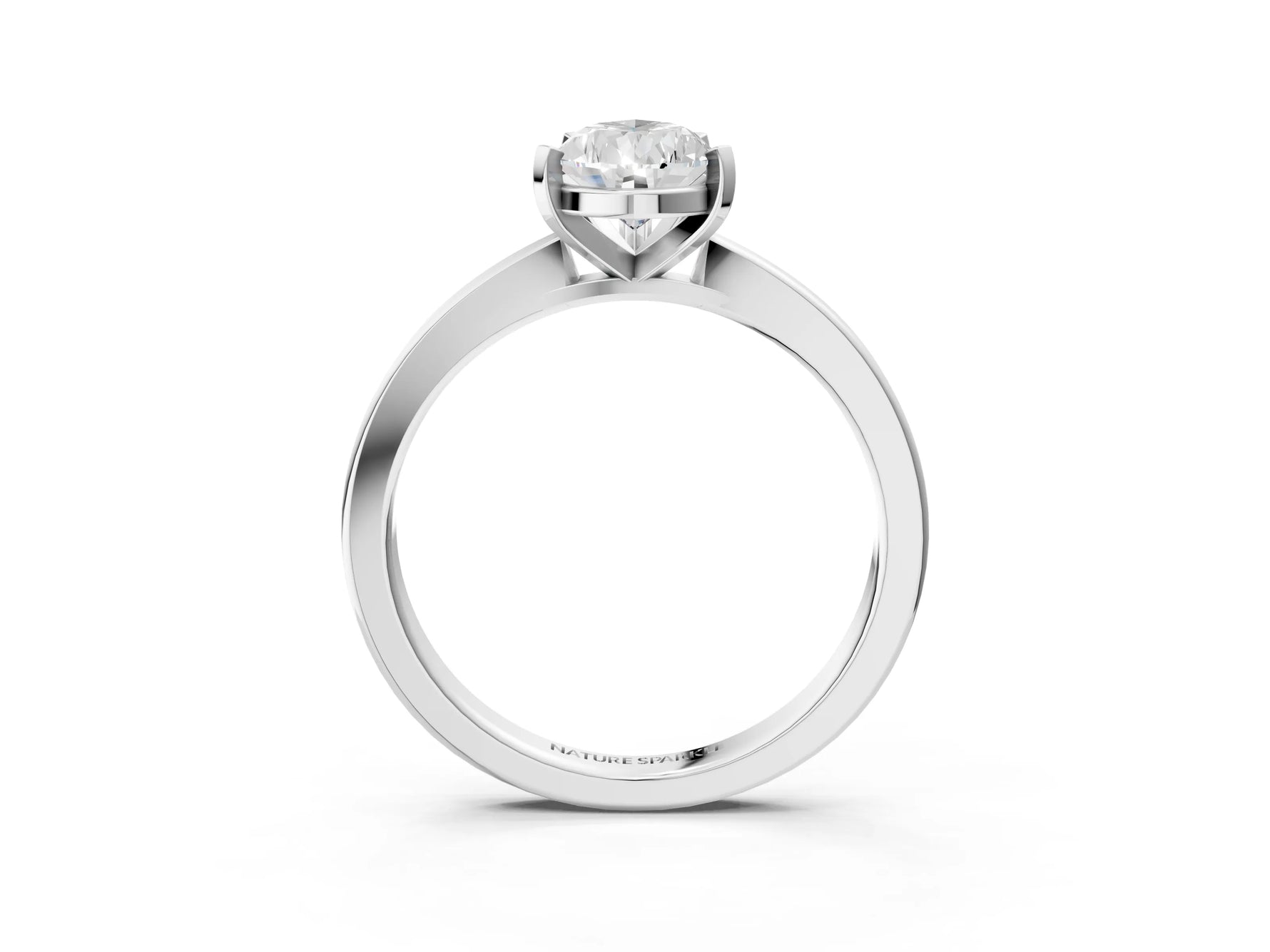 Pear Cut Diamond Solitaire Engagement Ring in White gold with Prong Setting_21