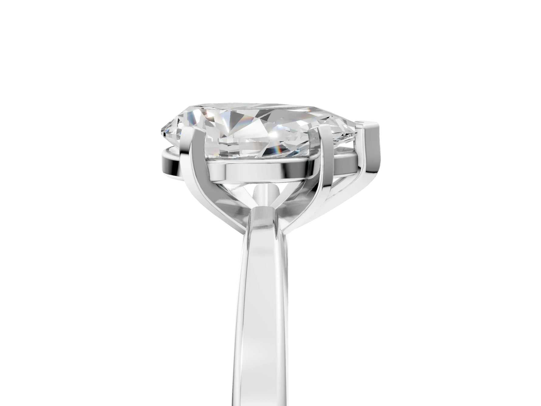 Pear Cut Diamond Solitaire Engagement Ring in White gold with Prong Setting_23