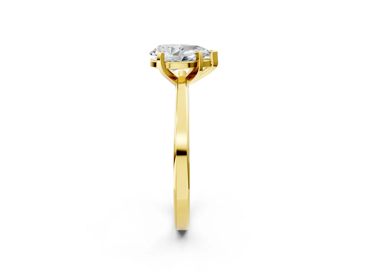 Pear Cut Diamond Solitaire Engagement Ring in Yellow gold with Prong Setting_20