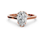 Pear Cut Diamond Solitaire Ring in Rose gold with Flower Prong Setting_18