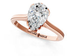 Pear Cut Diamond Solitaire Ring in Rose gold with Flower Prong Setting_19