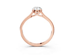 Pear Cut Diamond Solitaire Ring in Rose gold with Flower Prong Setting_21
