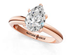 Pear Cut Diamond Solitaire Ring in Rose gold with Prong Setting and Rounded Band_19