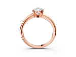Pear Cut Diamond Solitaire Ring in Rose gold with Prong Setting and Rounded Band_21