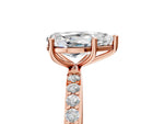 Pear Cut Diamond Solitaire Ring in Rose gold with Round Pavé Band_11