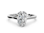 Pear Cut Diamond Solitaire Ring in White gold with Flower Prong Setting_6
