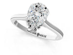 Pear Cut Diamond Solitaire Ring in White gold with Flower Prong Setting_7