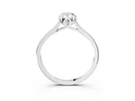 Pear Cut Diamond Solitaire Ring in White gold with Flower Prong Setting_9