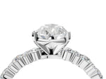 Pear Cut Diamond Solitaire Ring in White gold with Pear and Round Cluster Band_16