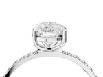 Pear Cut Diamond Solitaire Ring in White gold with Round Pavé Band_10