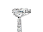 Pear Cut Diamond Solitaire Ring in White gold with Round Pavé Band_11
