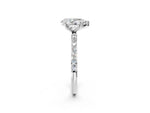 Pear Cut Diamond Solitaire Ring in White gold with Round Pavé Band_32