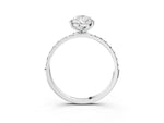 Pear Cut Diamond Solitaire Ring in White gold with Round Pavé Band_33