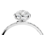 Pear Cut Diamond Solitaire Ring in White gold with Round Pavé Band_34
