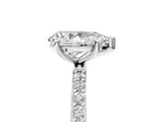 Pear Cut Diamond Solitaire Ring in White gold with Round Pavé Band_35