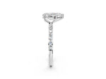 Pear Cut Diamond Solitaire Ring in White gold with Round Pavé Band_8