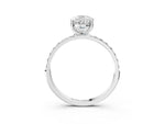Pear Cut Diamond Solitaire Ring in White gold with Round Pavé Band_9
